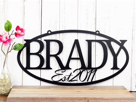 large metal house sign with name and date|personalized metal name signs.